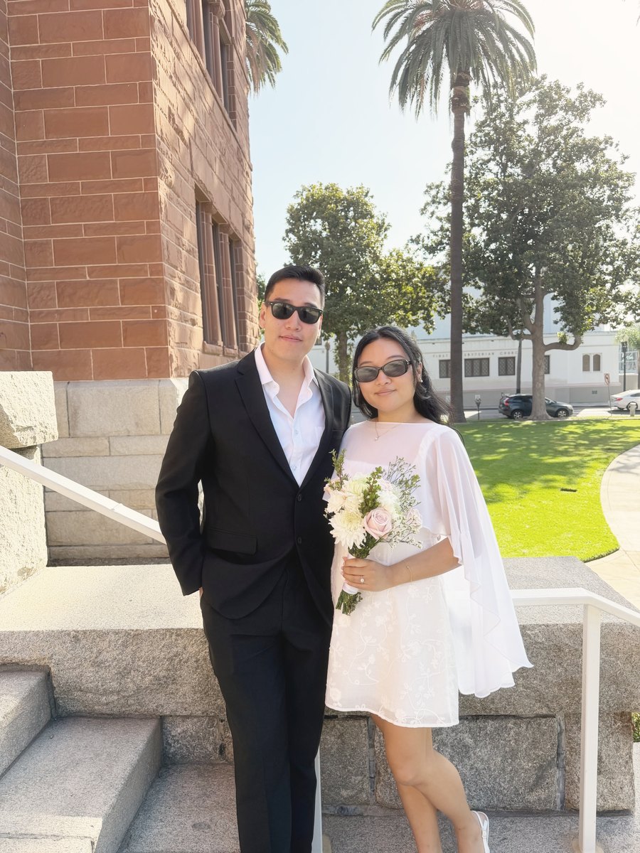 Brendan and Valeria on the courthouse steps